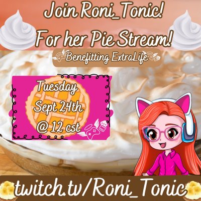 Join us tomorrow as we celebrate reaching our $600 goal raising money for children with Extra Life! MAY THE PIE CHAOS BEGIN! #extralife #charitygaming