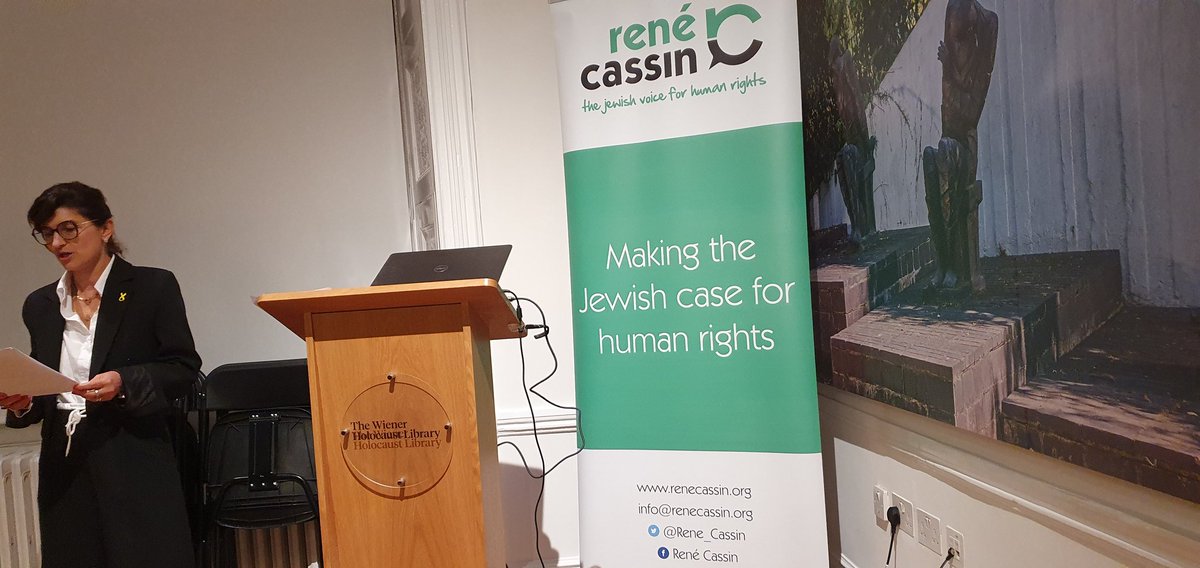 Delighted to be at the <a href="/Rene_Cassin/">René Cassin🧡</a> alumni launch. Lessons from our history of relevance to our morden day. From biblical liturgy through wandering russian rabbis, tiny Hampstead refugee groups,  french Jewish lawyers at the UN, to the task facing us today. A immense eve!