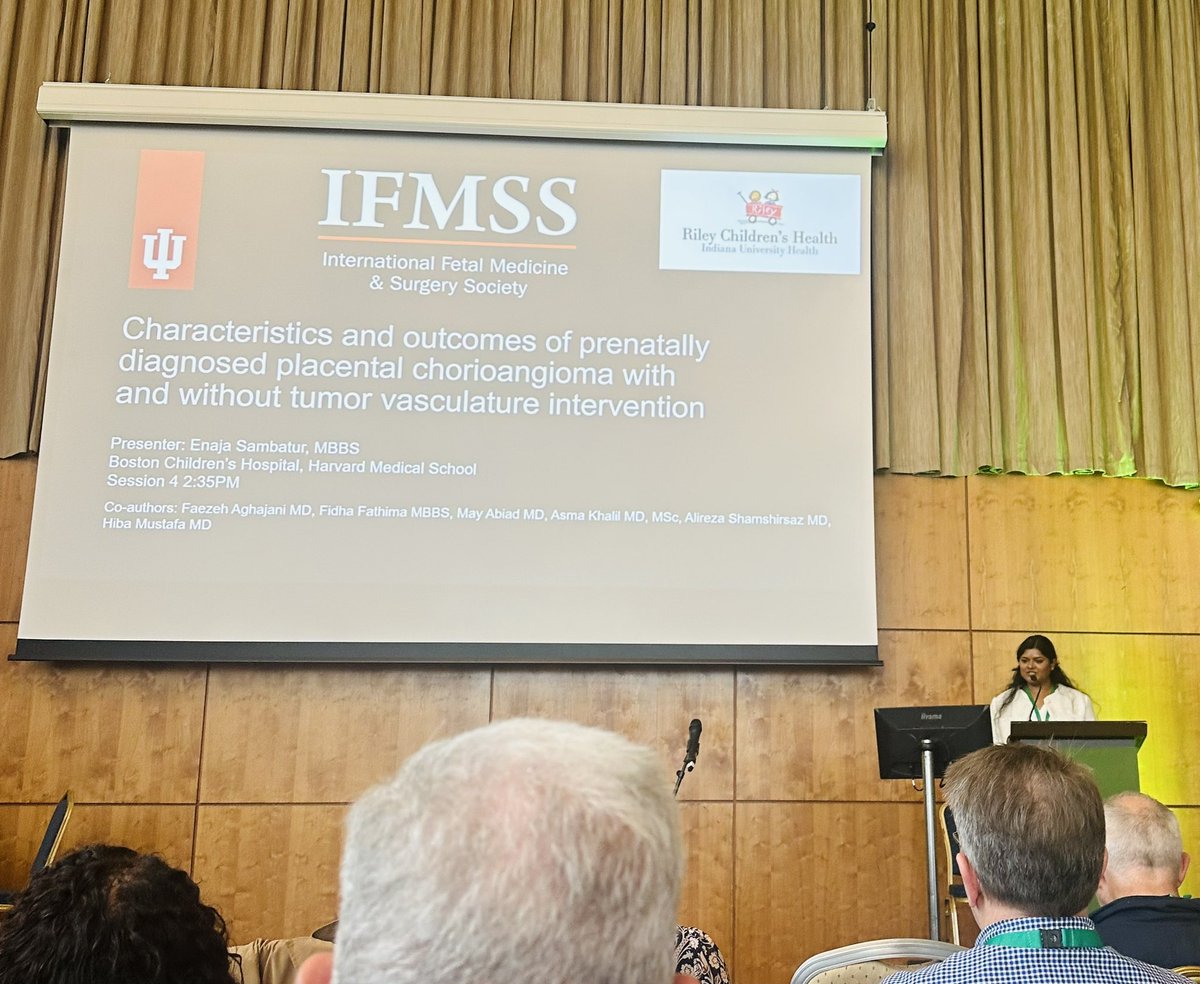 Hiba Mustafa, MD, FACOG, FAIUM, MFM, FOMA (@dr_hibamustafa) on Twitter photo Our study on placental chorioangioma and the role of fetal intervention. Presented by our super post doc fellow <a href="/ESambatur/">Enaja Sambatur, MBBS</a>
At the Internal Fetal Medicine and Surgery Society #ifmss Our study on placental chorioangioma and the role of fetal intervention. Presented by our super post doc fellow <a href="/ESambatur/">Enaja Sambatur, MBBS</a>
At the Internal Fetal Medicine and Surgery Society #ifmss