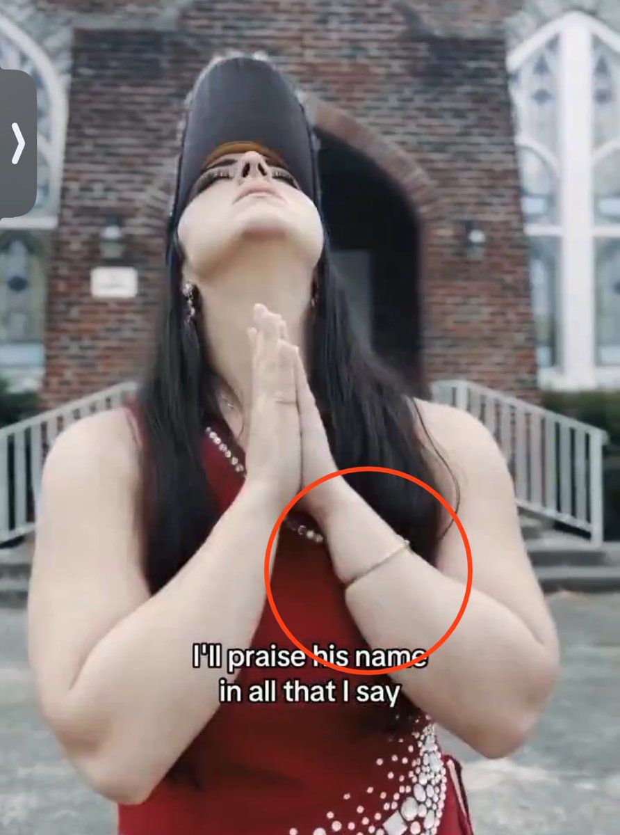 PhilMcCrakk's tweet photo. @ChristnNitemare She should worry less about “mark of the beast” and more about the mark of the bracelet. https://t.co/CXOzWQ9EAT