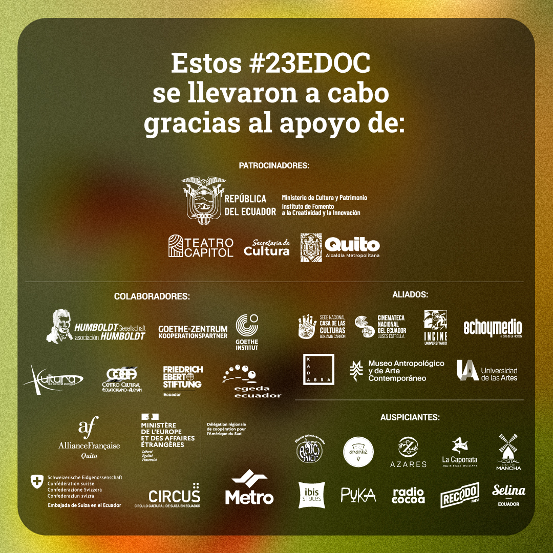 FestivalEDOC's tweet image. ¡Gracias por apoyarnos en estos #23EDOC y apostar por el desarrollo del sector cinematográfico de Ecuador! 🤜🏼🎞🤛🏼

#EDOC