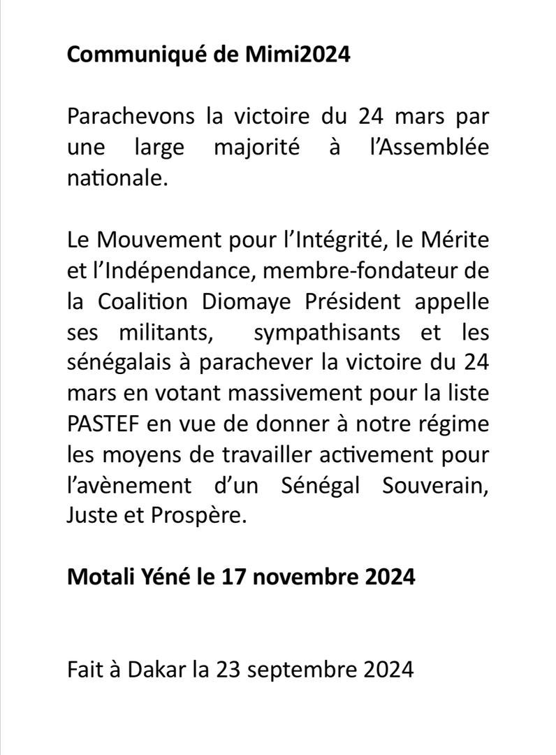 Motali Yéné le 17 novembre 2024