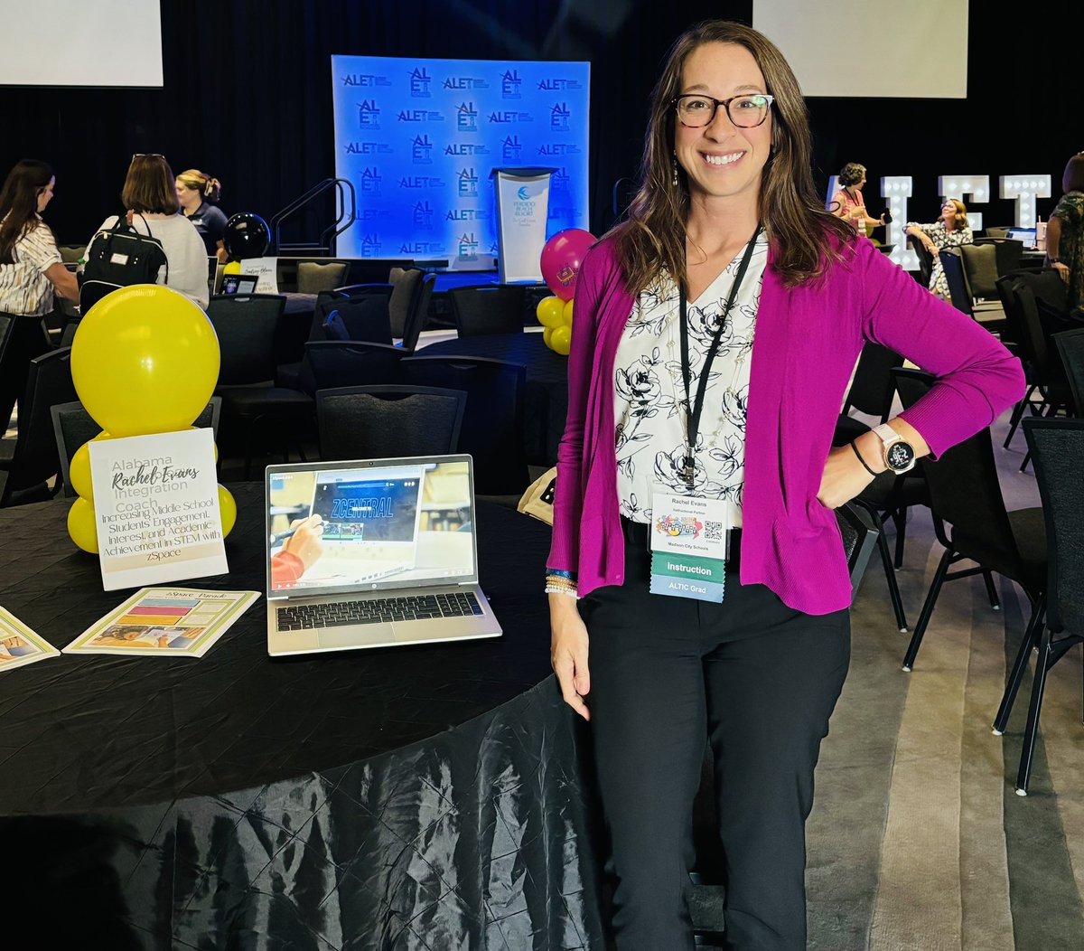 RachelEvans05's tweet photo. Excited to graduate tomorrow from the @Go_ALET #ALTIC cohort! My Passion Project focused on increasing S engagement &amp; boosting S achievement in STEM in middle grades + sparking CTE interest &amp; increasing CTE enrollment with AR/VR learning correlated to state standards. #ALET https://t.co/pOGG089giJ