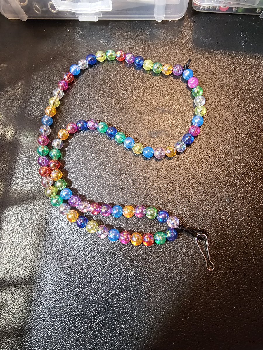sunnymeans's tweet photo. Multicolored beaded Lanyard. 

(Handmade) (like everything else posted) https://t.co/YlIXl3RDIk
