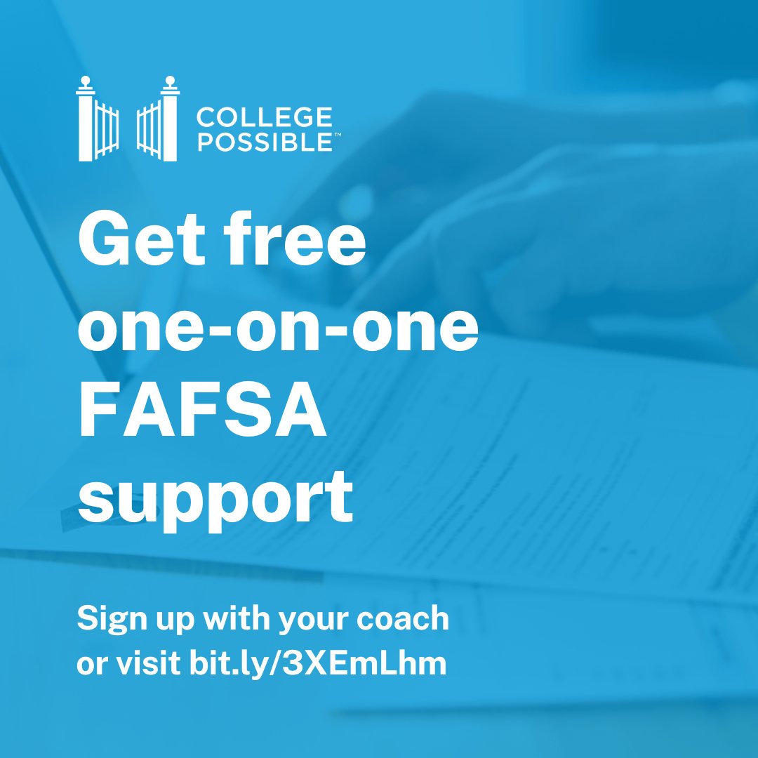 Just one week left to get one-on-one help from our #FAFSA experts! Don’t miss out on FREE support to complete your 2024-2025 FAFSA. 💸✨ Services end September 30.

📅 Schedule your appointment: bit.ly/XEmLhm