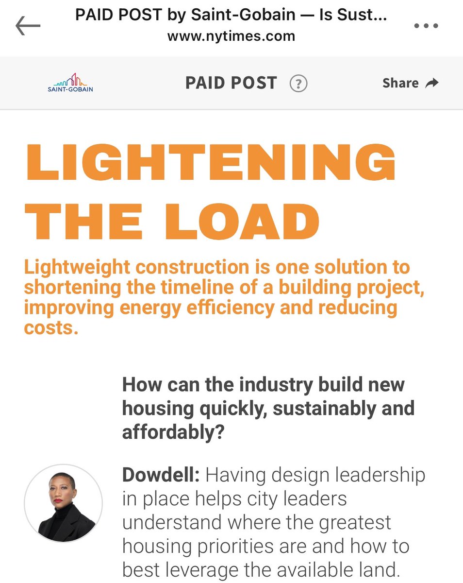 I’m grateful to Saint-Gobain for the invite to participate in their NYT ad featuring a discussion about tackling the building industry’s sustainability challenges, just in time for Climate Week NYC!

Learn more here:

nytimes.com/paidpost/saint…

#MoreIn24Monday #KND4AIA #100Week41