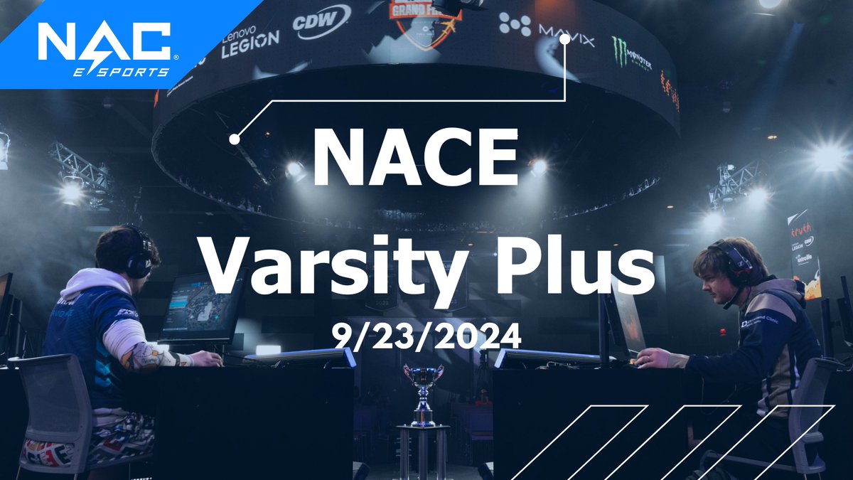 NACEsports's tweet photo. NACE Varsity Plus competition is back tonight, kicking off with Rocket League Mondays! 🚀⚡️ Let’s go! 🏆 https://t.co/QWIMUJXyP7