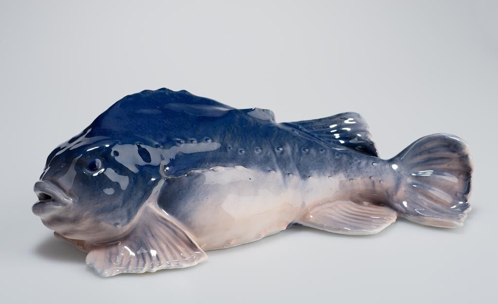 Lumpfish by Erik Nielsen. Date: ca. 1896-1897. Material: porcelain. Collection: Museum of Applied Arts, Budapest.