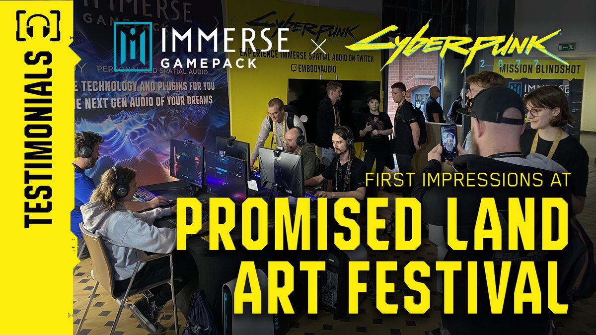 Embody (@embodyaudio) on Twitter photo 🎮💥 Check out what real gamers are saying about the Immerse Gamepack Cyberpunk 2077 <a href="/PromisedLandAF/">Art For All by Promised Land Art Festival</a>! Spoiler alert: Immerse gets TWO 10/10s!! ow.ly/qItx50TtPFs
<a href="/cyberpunk2077/">Cyberpunk 2077</a>
#gaming #testimonial #cyberpunk #cyberpunk2077 #promisedland2024 🎮💥 Check out what real gamers are saying about the Immerse Gamepack Cyberpunk 2077 <a href="/PromisedLandAF/">Art For All by Promised Land Art Festival</a>! Spoiler alert: Immerse gets TWO 10/10s!! ow.ly/qItx50TtPFs
<a href="/cyberpunk2077/">Cyberpunk 2077</a>
#gaming #testimonial #cyberpunk #cyberpunk2077 #promisedland2024