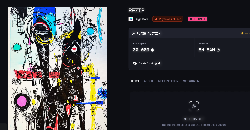 SagaMobileDAO's tweet photo. Wandering through the the Solana ecosystem, 'ReZiP the SagaDAO Nomad' navigates the complexities of web3, guarding secrets and forging connections.

A very special 1/1 'Nomad' Phygital Drop from @Rez_inProgress

Learn more https://t.co/XhbuX2d86s
Link to @drip_haus auction 👇🏼