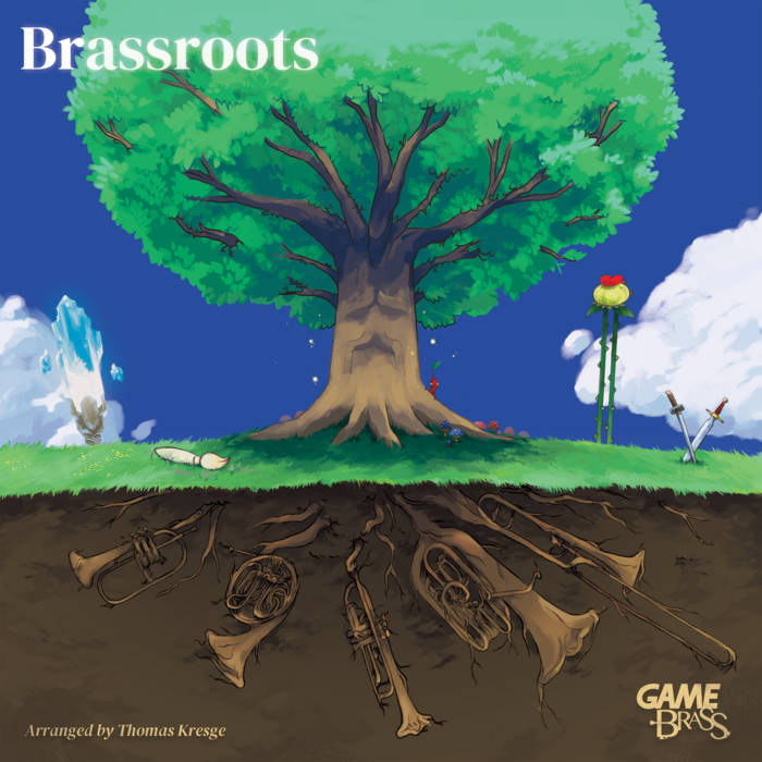 thegamebrass's tweet photo. Our gorgeous album art for Brassroots was created by @threesided, who also did the album art for our first three "seasonal" albums!

Spring, summer, winter, or fall, Scott Gamble can do it all! How many references to video games can you spot? https://t.co/W6VeKSUxJ4