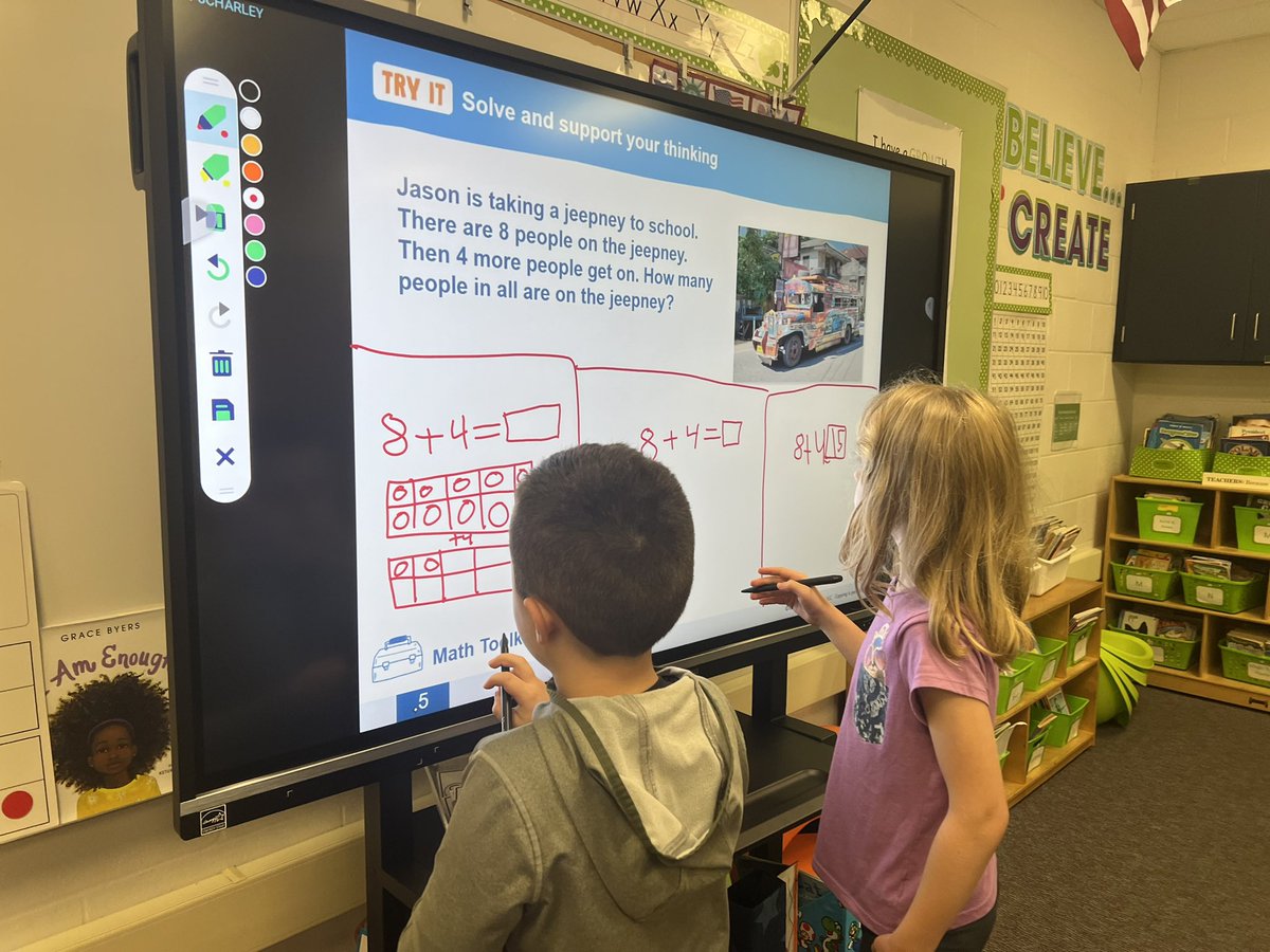 They’re loving using the Interactive  Flat Panel during our math lessons! Thank you <a href="/caseywagner86/">Casey Wagner</a> for all of the help! <a href="/WestIrondequoit/">West Irondequoit CSD</a> #listwood