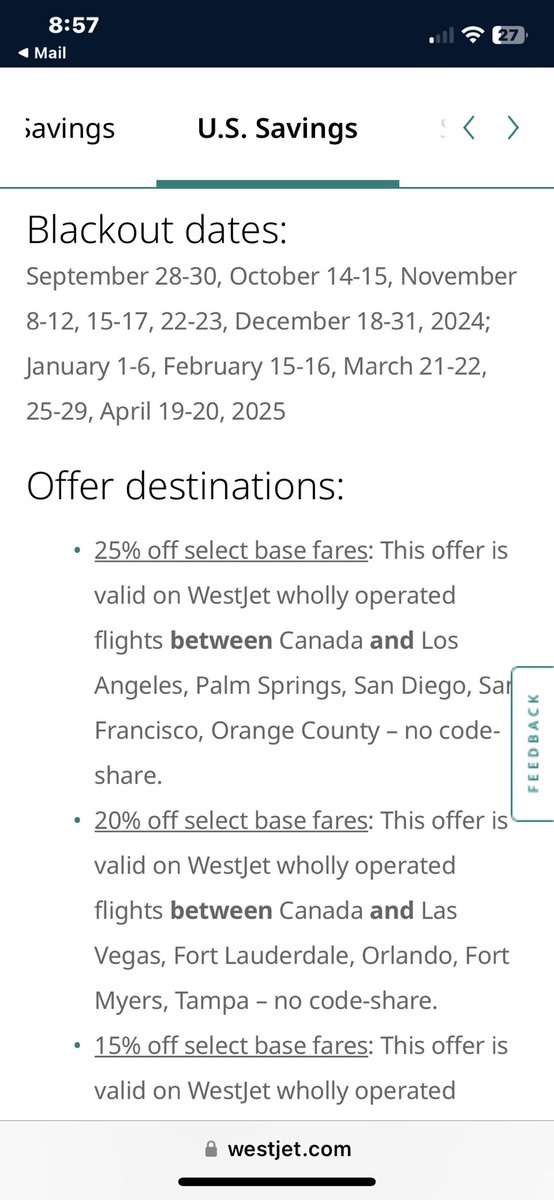 CCopeman88's tweet photo. @WestJet what’s up with your site not accepting a promo code and saying there is an error and it’s not a good promo code when all conditions are being met? Not a code share flight, trying to book before the deadline and not a blackout date? https://t.co/gPMRibqRmr