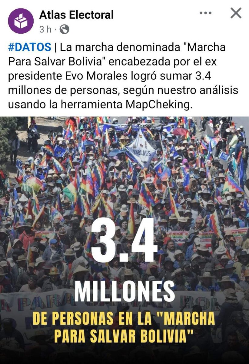 GaboVillalbaP's tweet photo. 3 millones y medio de movilizados representan la musculatura política de @evoespueblo https://t.co/JpBLCSXROK
