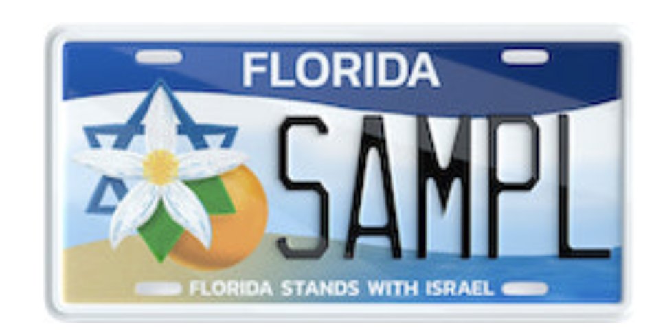 GSDeutch's tweet image. Floridians can now purchase a "Florida stands with Israel" vanity plate