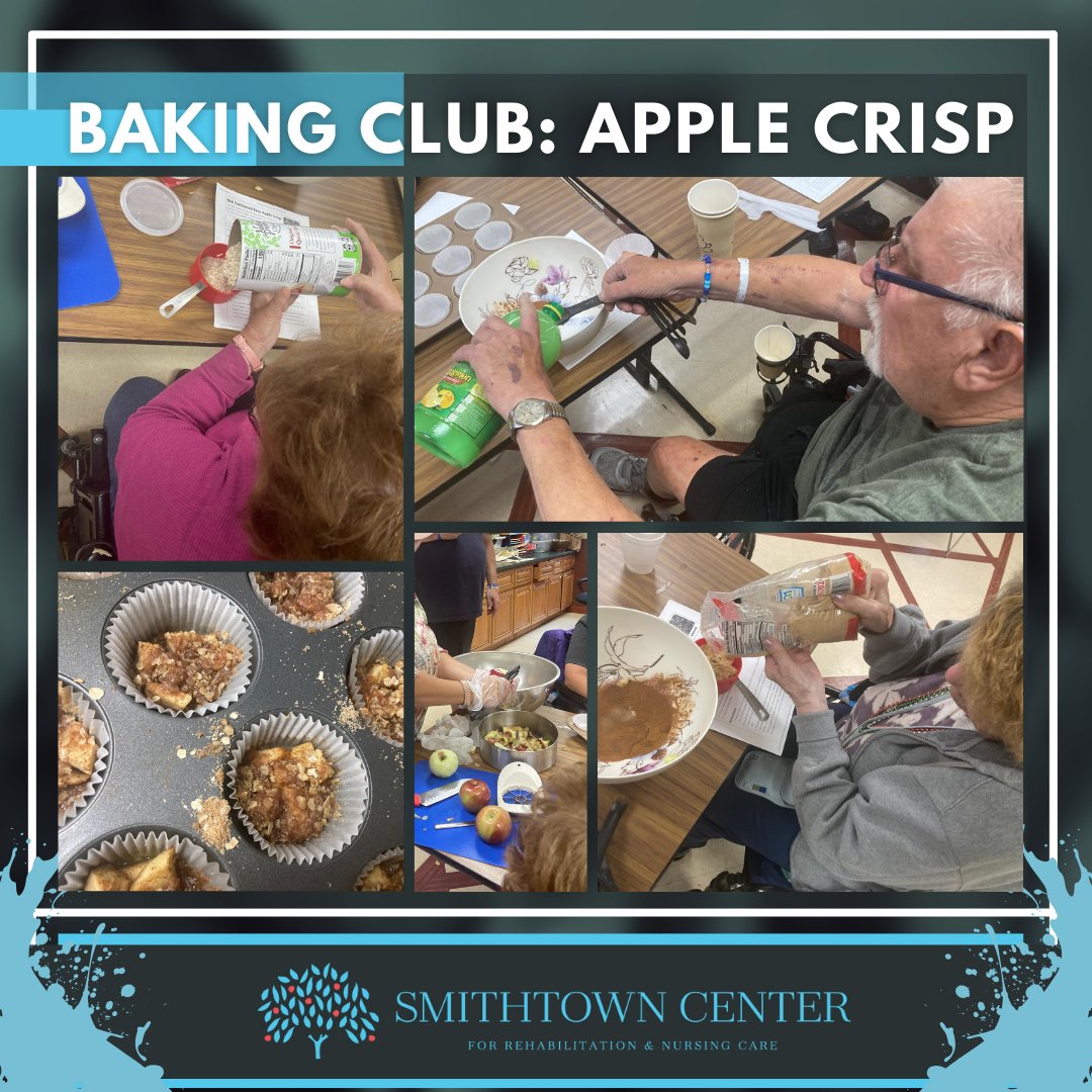 smithtowncenter's tweet image. Apple Crisp and Autumn Vibes! Our residents embraced the spirit of the season by baking a scrumptious apple crisp this morning.

There’s nothing like the smell of a freshly baked treat to bring us all together.🍏🍂👩‍🍳

#BakingClub #AppleSeason #FallFlavors #BakingTogether