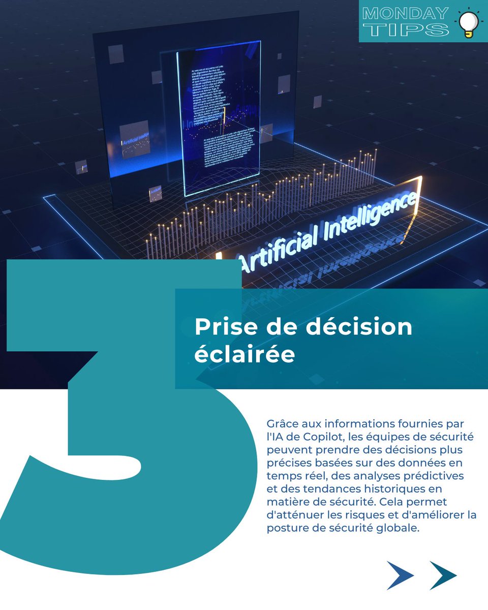 transnumerik's tweet photo. 💡Monday Tips💡
🤖 L'intelligence artificielle change le visage de la sécurité 🔐
Découvrez 3 avantages clés de Microsoft Copilot for Security.
🔒Sécurisez votre entreprise dès aujourd’hui!
#Sécurité #IA #Microsoft #MicrosoftIA #Solution #TransNumerik #Ghana #Sénégal #CIV https://t.co/uRDlMtMSmc
