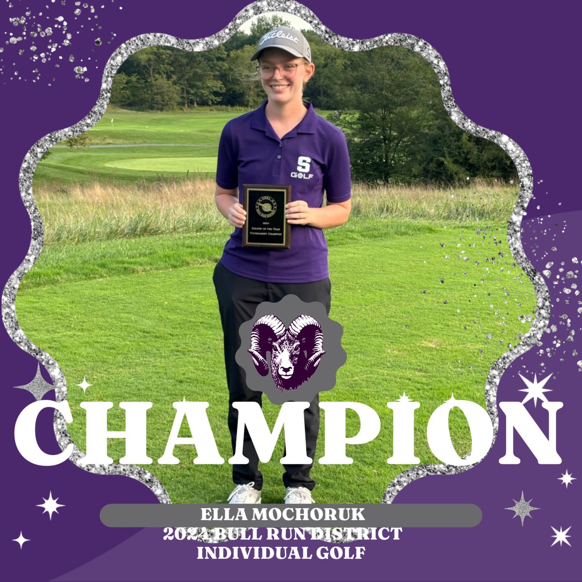 SHSRamathletics's tweet photo. Congratulations to Ella Mochoruk on her 78 today and winning the Bull Run District Golf Tournament Individual Champion! #rampride https://t.co/U6qUN4IVnC