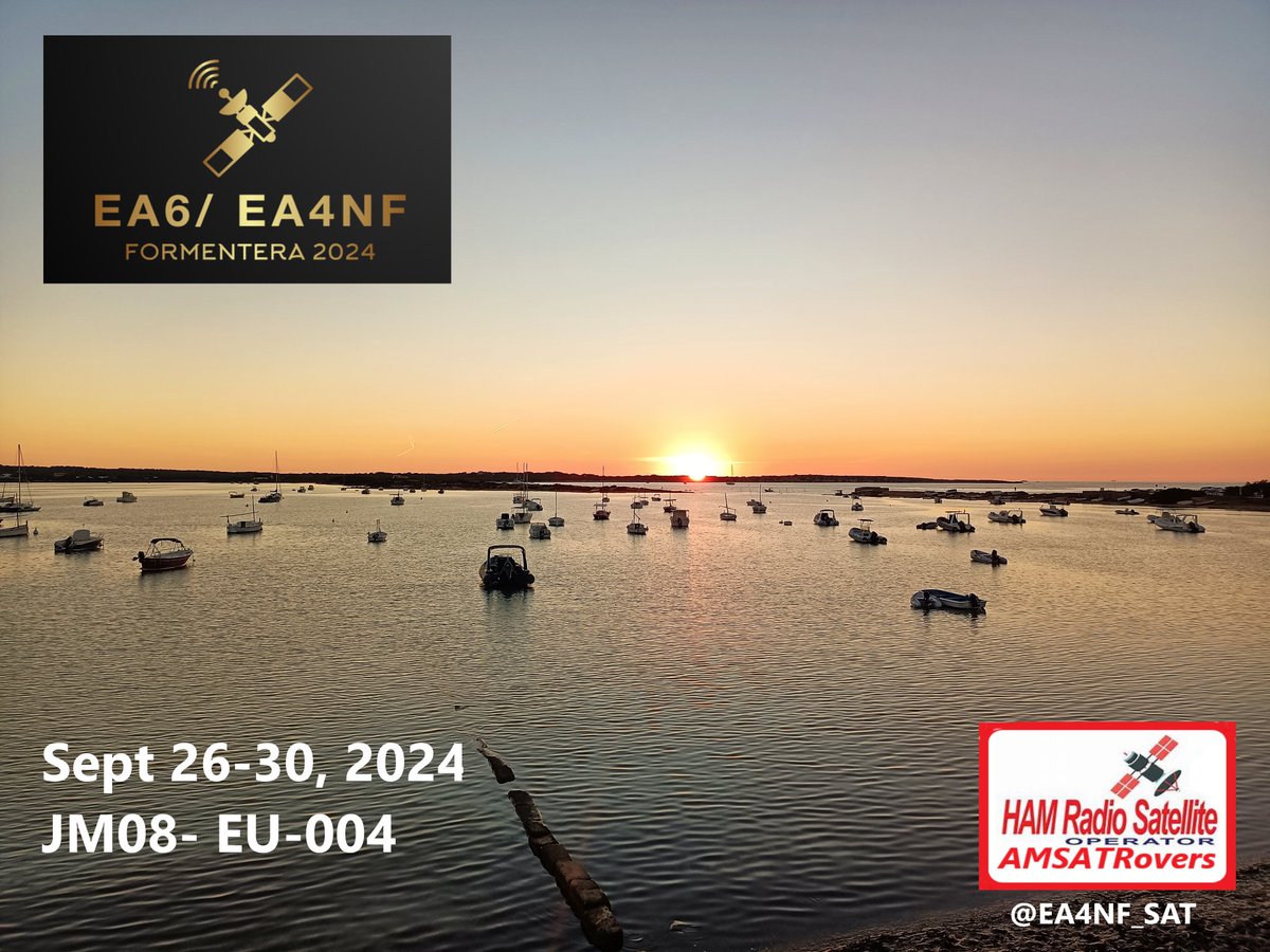 🏴‍☠️ 𝗙𝗢𝗥𝗠𝗘𝗡𝗧𝗘𝗥𝗔 𝗦𝗔𝗧²⁰²⁴
🔶 Sept 26-30, 2024
▶️ DXCC : Balearic is
     🏝️Formentera island
▶️ 🌐 JM08/EU-004
▶️ FM LEO SAT
▶️ LoTW : 𝗘𝗔𝟲/𝗘𝗔𝟰𝗡𝗙
👉 INFO : <a href="/EA4NF_SAT/">🇪🇸 EA4NF Philippe 🛰️</a>
📵Holiday style

#AMSATRovers <a href="/GridMasterMap/">GridMasterMap</a> <a href="/EA1CS/">𝗗𝗫 𝗜𝗡𝗙𝗢</a> #formentera <a href="/AMSAT/">AMSAT</a> #IslandsOnTheAir #IOTA