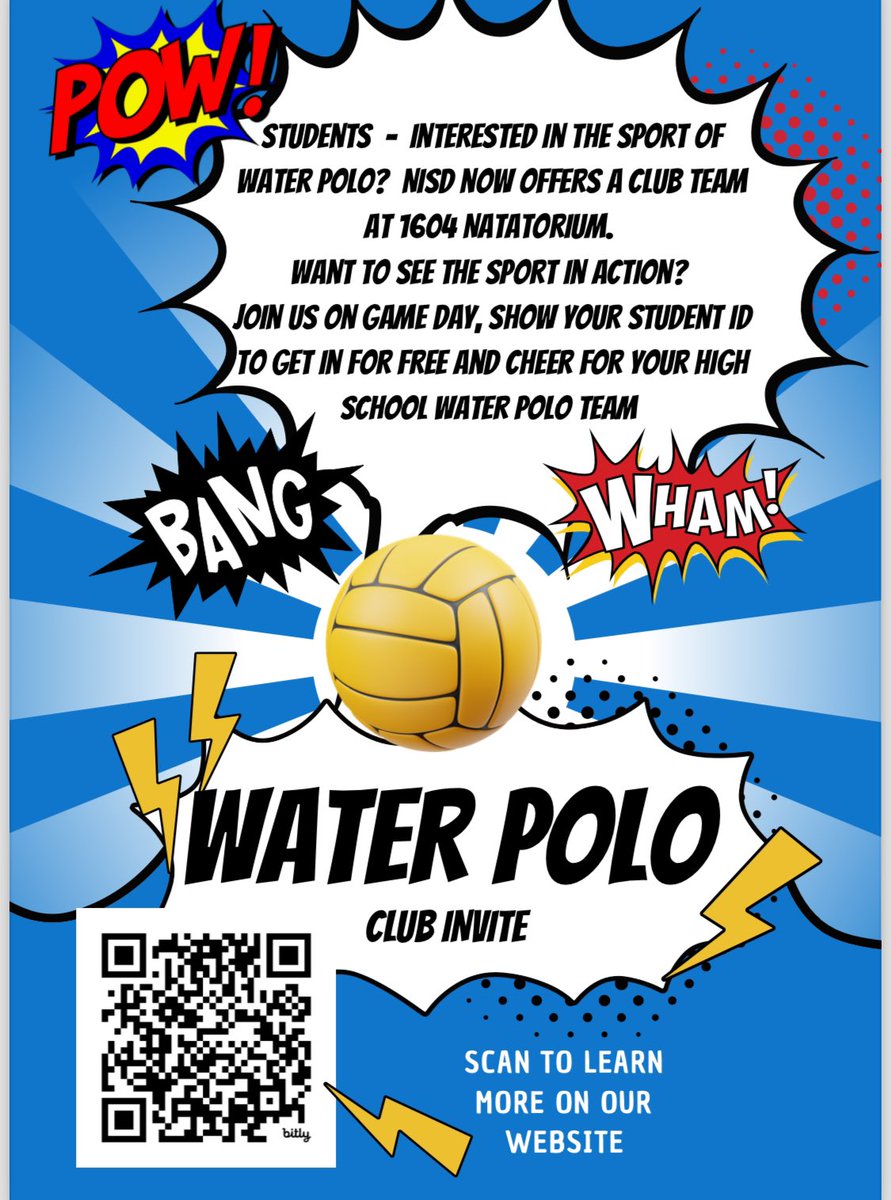 Sotomayor Wildcats Aquatics (@sotoaquatics) on Twitter photo 🚨Attention all future wildcats! 🚨
If you are interested in water polo please look at the flyer below! This is an amazing way to learn about the sport and get you ready for when you come to <a href="/NISDSotomayor/">Sotomayor High School</a> !
<a href="/NISDFranklinES/">Kay Franklin ES</a> <a href="/NISDFields/">Fields Elementary</a> <a href="/NISDFolks/">Dr. John Folks MS</a> <a href="/NISDScarborough/">NISD Scarborough Elementary</a> <a href="/NISDTomlinson/">Tomlinson Elementary School</a> 🚨Attention all future wildcats! 🚨
If you are interested in water polo please look at the flyer below! This is an amazing way to learn about the sport and get you ready for when you come to <a href="/NISDSotomayor/">Sotomayor High School</a> !
<a href="/NISDFranklinES/">Kay Franklin ES</a> <a href="/NISDFields/">Fields Elementary</a> <a href="/NISDFolks/">Dr. John Folks MS</a> <a href="/NISDScarborough/">NISD Scarborough Elementary</a> <a href="/NISDTomlinson/">Tomlinson Elementary School</a>