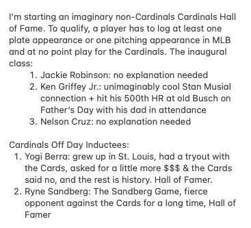 Cardinals Off Day tweet media
