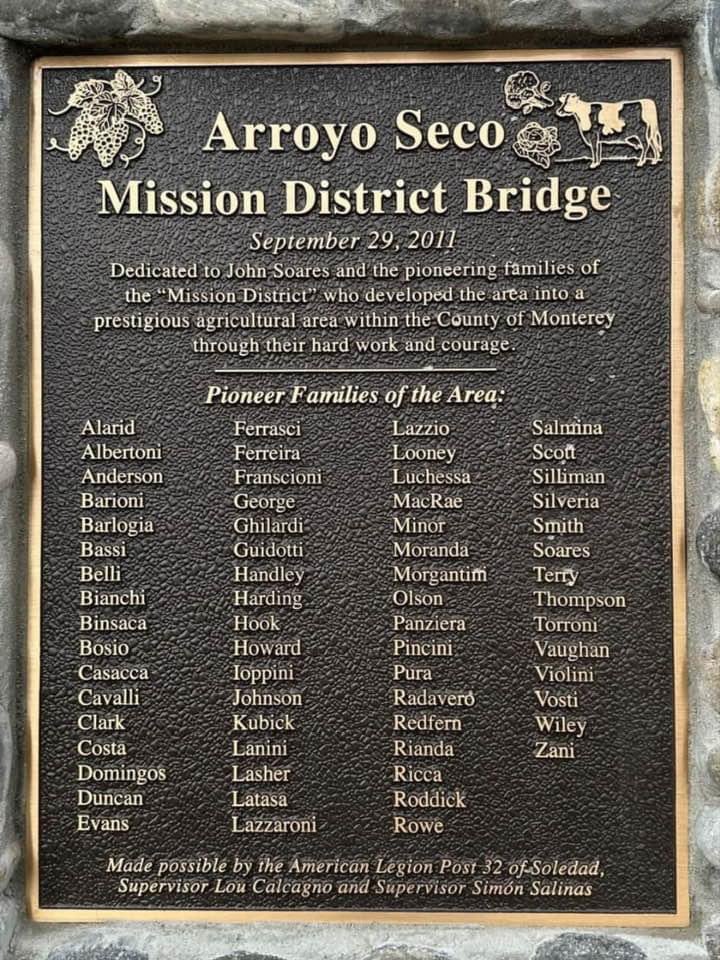 OldCoastCabs's tweet photo. Some nice recognition for the original farming families from the Soledad Mission. https://t.co/ks7pfEafqL