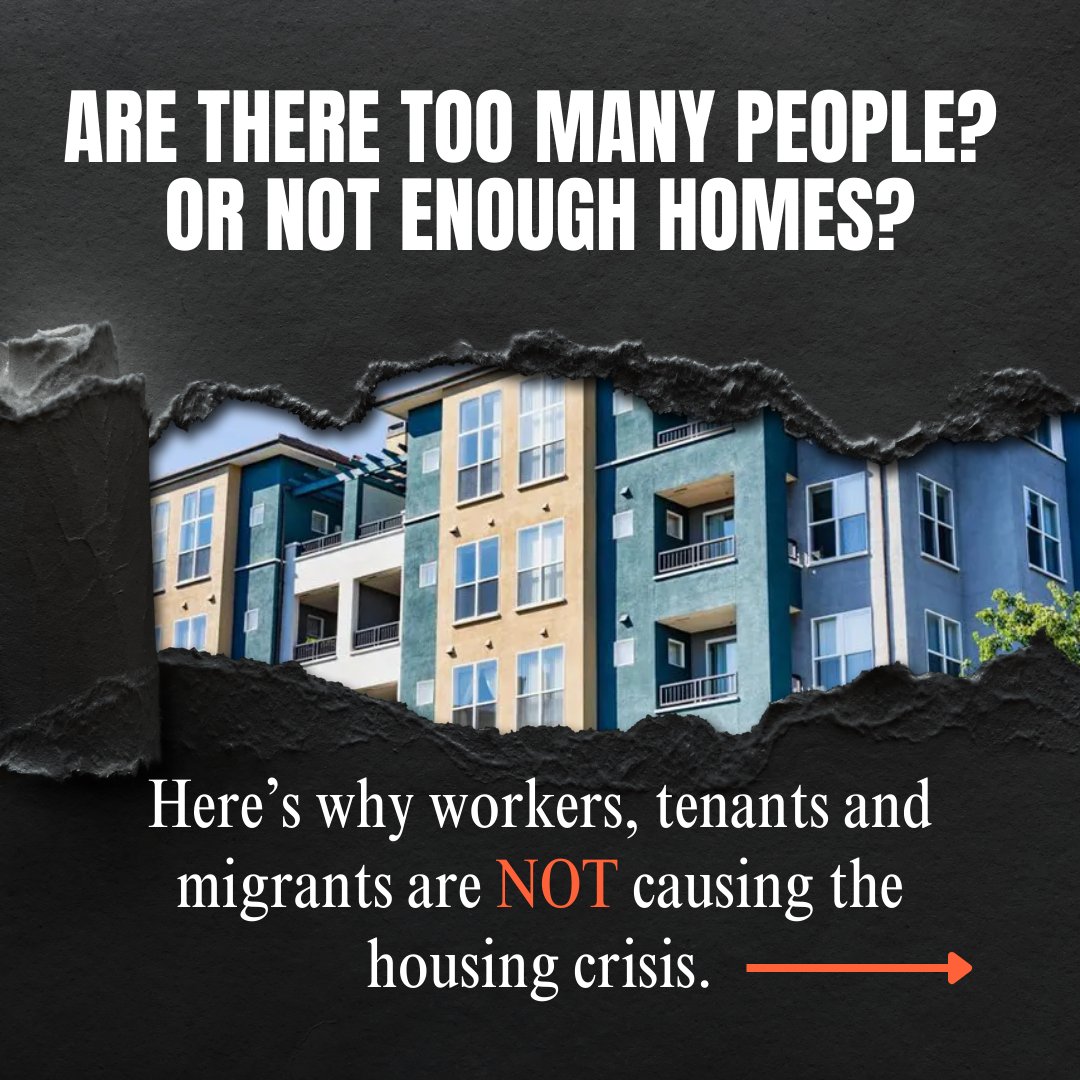 fairwagesnow's tweet image. Migrants are NOT to blame for unaffordable housing. Workers and their families who barely afford rent and bills are NOT driving up prices. Instead, we should stand together and be united against corporate landlords and developers that are profiting off our backs.