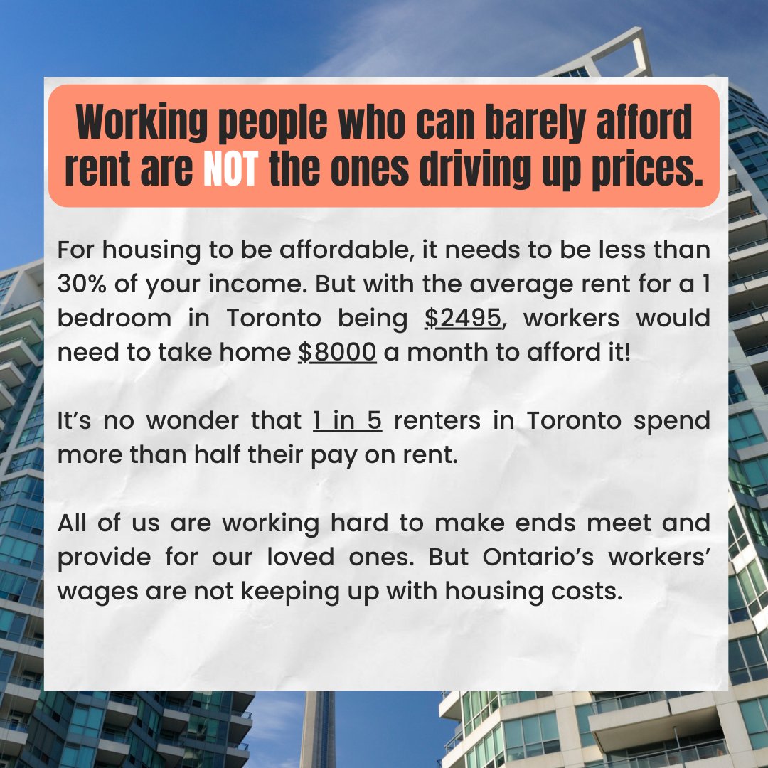 fairwagesnow's tweet image. Migrants are NOT to blame for unaffordable housing. Workers and their families who barely afford rent and bills are NOT driving up prices. Instead, we should stand together and be united against corporate landlords and developers that are profiting off our backs.