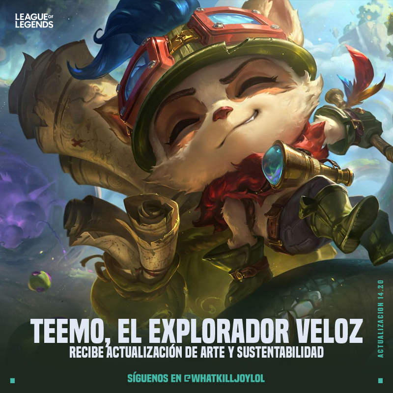 WhatKilljoyLOL's tweet photo. Actualización de arte y sustentabilidad de Teemo, el Explorador Veloz, Tendremos aumentos de precios en Teemo elfo feliz, Teemo de reconocimiento y Teemo tejón a 750RP | WhatKilljoy ✦ League Of Legends

#LeagueOfLegends https://t.co/XCiJz0Eywo