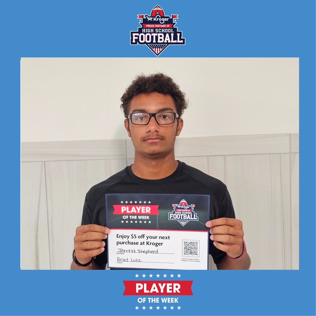 William Byrd HS <a href="/kroger/">Kroger</a> Player Of The Week 

Jerrett Shepherd
Receiving: 5 receptions, 120 yards, 2 TDs
Rushing: 1 carry for 8 yards
Defense: 3 total tackles
Special Teams: 1 punt for 37 yards