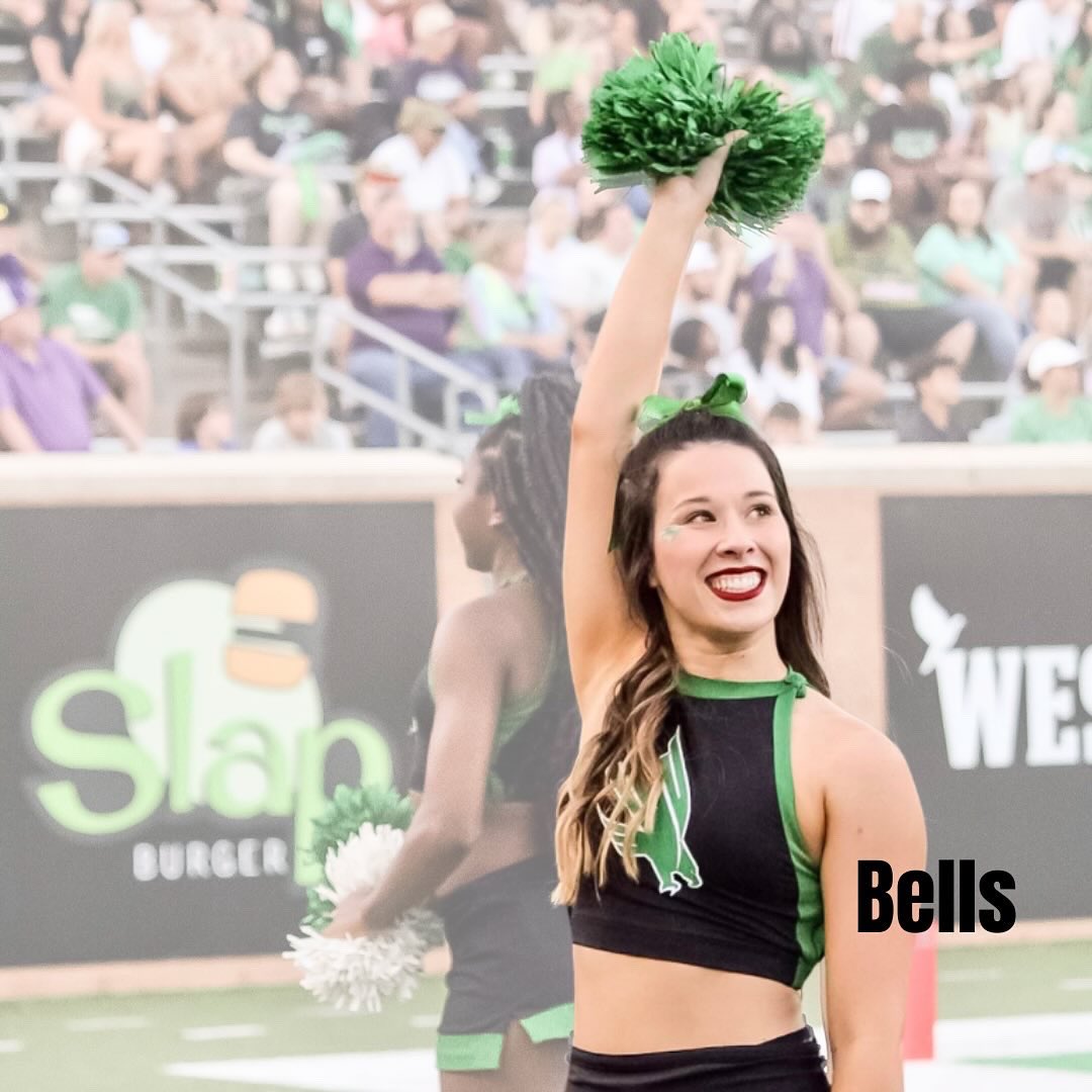 Northtxcheer's tweet photo. Meet the Mean Green Monday with 3rd year veteran Bells! 🦅💚 #GMG https://t.co/vvzVxApGpY