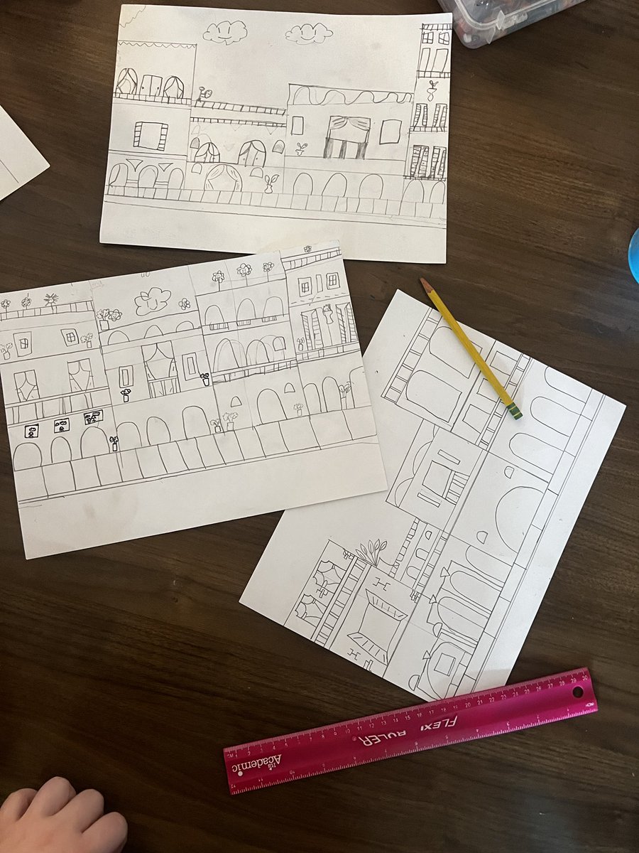 ArtRoom205's tweet image. The 3rd graders have enjoyed exploring Cuba and have blown me away with their work during this lesson. 🤯 I can’t wait to get some color on these buildings! 🇨🇺🌇🏝️ @MLEmustangs #HispanicHeritageMonth2024 #elementaryart
