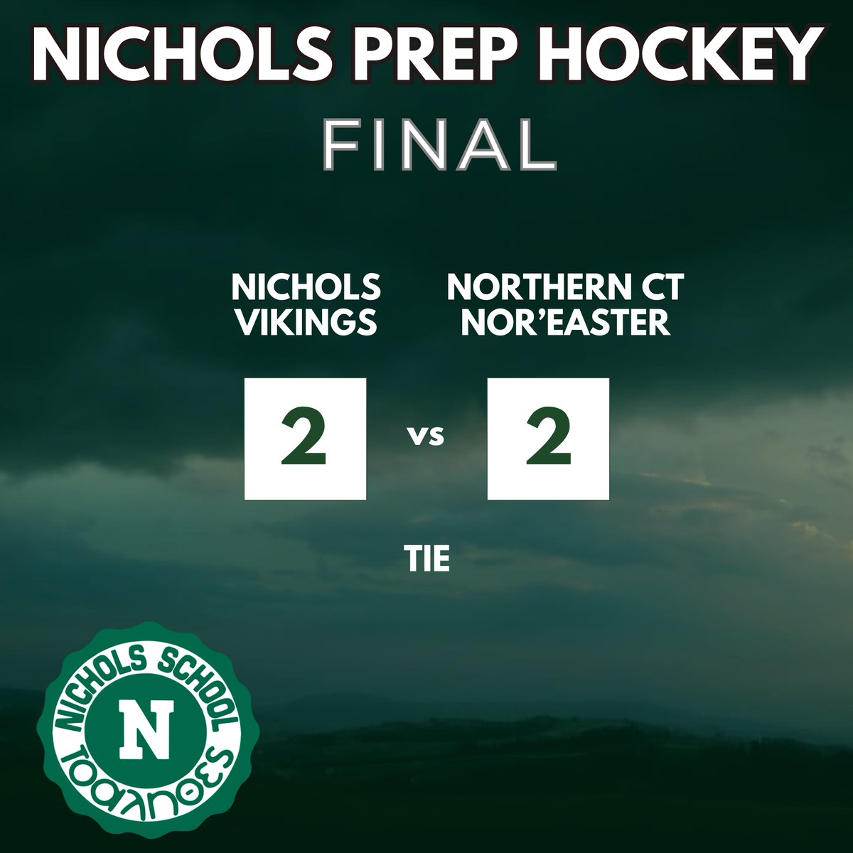 NicholsHockey's tweet image. Nichols ends the weekend with a tie vs. Northern CT Nor&apos;Easter. We are looking forward to our home opening games this weekend. #CultureWins #ProcessWins #RelentessCompete #Vitua