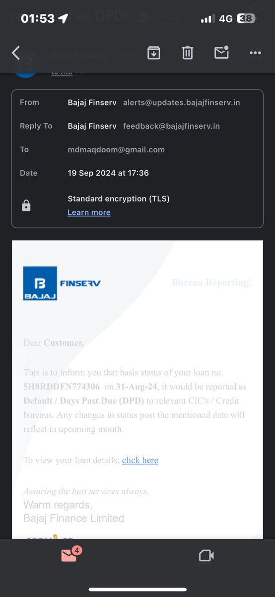 maqdoomms's tweet photo. @Bajaj_Finserv hi I have been receiving the email which is not releated and no where am associated to such email can u plz inquire https://t.co/m3Fp8k4P63