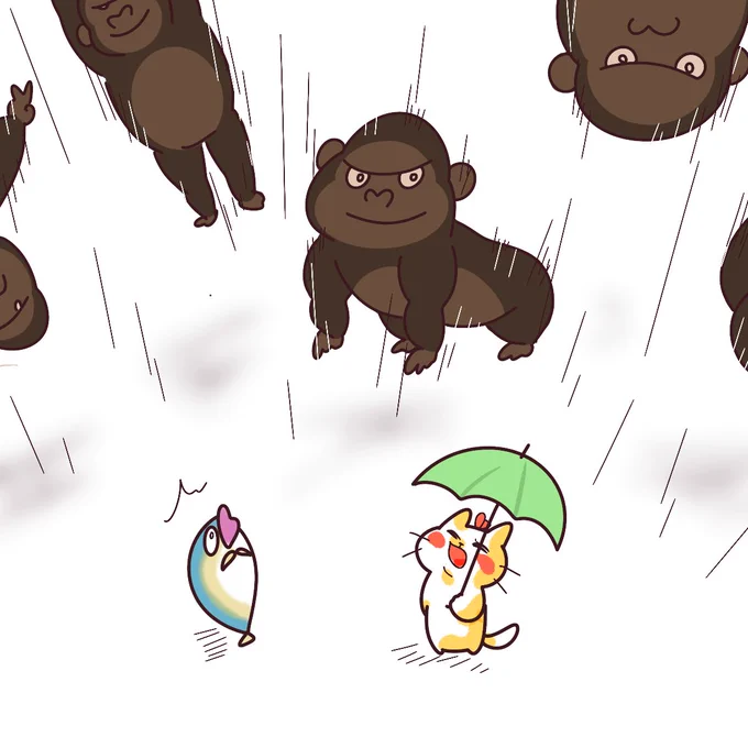三連休明けは世界ゴリラの日!ゲリラ豪雨のようなゴリラゲイ雨!今週もウホウホがんばっていきましょう! 