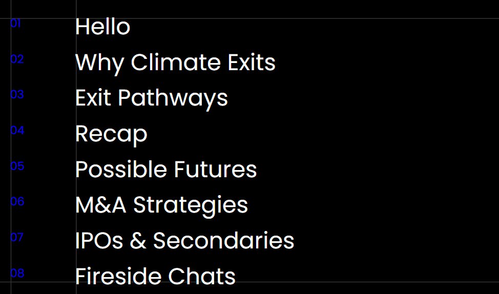 shaunabe (@shaunabe) on Twitter photo Here are our slides from New York Climate Week - all about getting to Climate Startup Exits. #nyclimateweek <a href="/ThirdSphereHQ/">Third Sphere</a>
hubs.ly/Q02QRYBm0 Here are our slides from New York Climate Week - all about getting to Climate Startup Exits. #nyclimateweek <a href="/ThirdSphereHQ/">Third Sphere</a>
hubs.ly/Q02QRYBm0