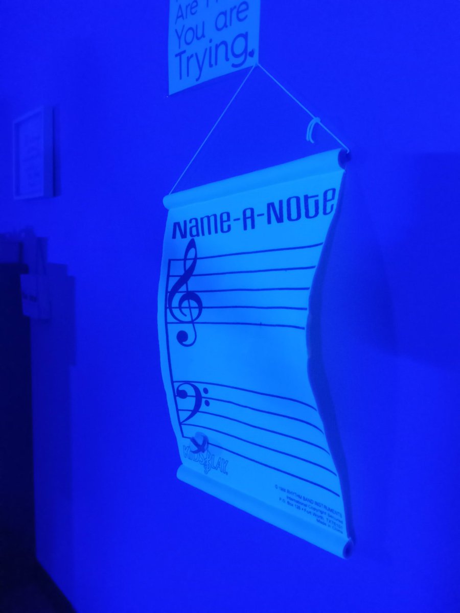 Treble Clef Glow Party in 3-5 Music Class this week! We are getting excited for recorder and wanted to practice reading Treble Clef in a fun way! We composed, played matching games, and Name-a-Note Toss! <a href="/IvyHawnSuhr/">Ivy Hawn Principal</a> <a href="/PrycelessAP/">Alicia Pryce</a>
