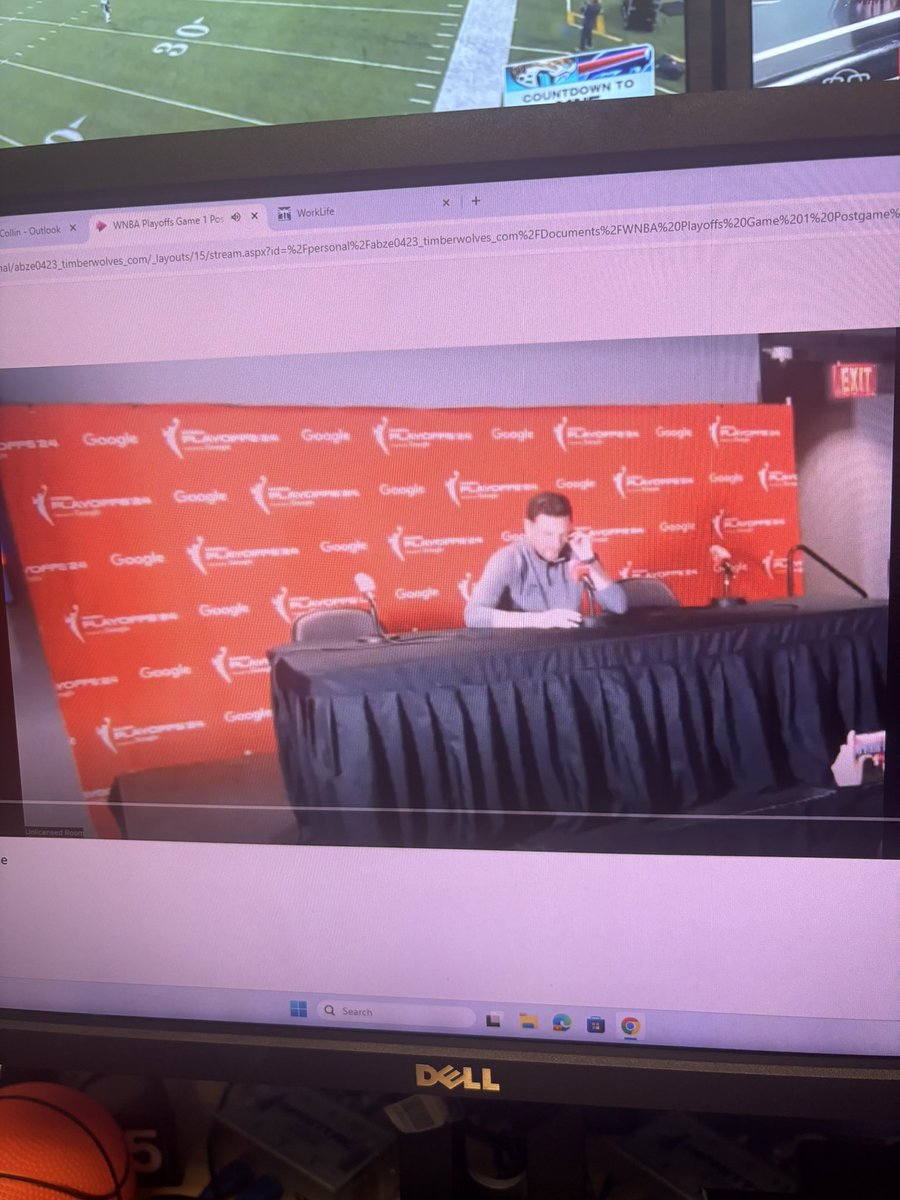 .<a href="/wnba/">WNBA</a> this is 2024. As much as I appreciate the exit sign in the out of focus shot, this cannot be the postgame feed you send out to the media for a PLAYOFF GAME