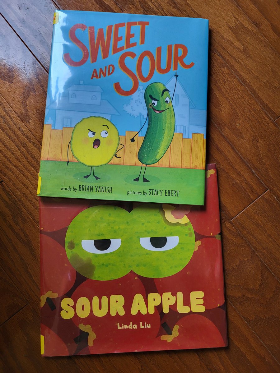 1stRocks's tweet photo. I read Sweet and Sour to my firsties @Grandview_Elem by @AuthorYanish and @StacyEbert which led to Sour Apple by @lindersliu. That led to talking about our feelings of sweetness and sourness. Both of these books fantastic! 🥒🍏 https://t.co/QEm7KWgycF