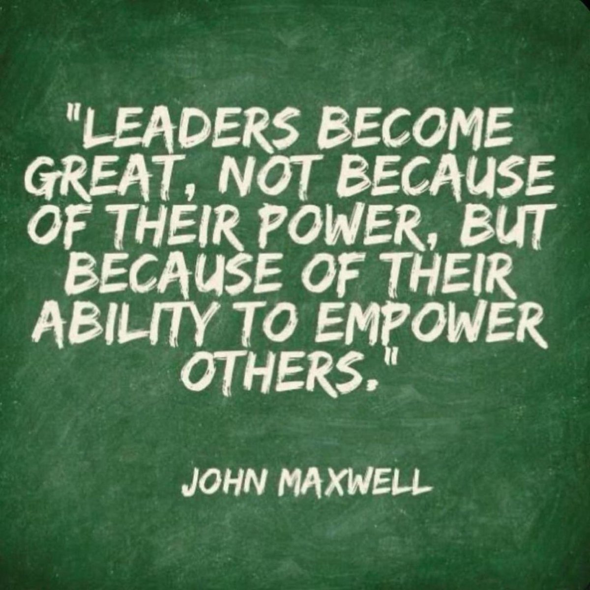 drmarciatate's tweet photo. You may be the boss, but you’re not a leader simply because you’re in charge. You’re a leader when you encourage and empower your team to be their best selves. #edchat https://t.co/MYCKPx4IxS