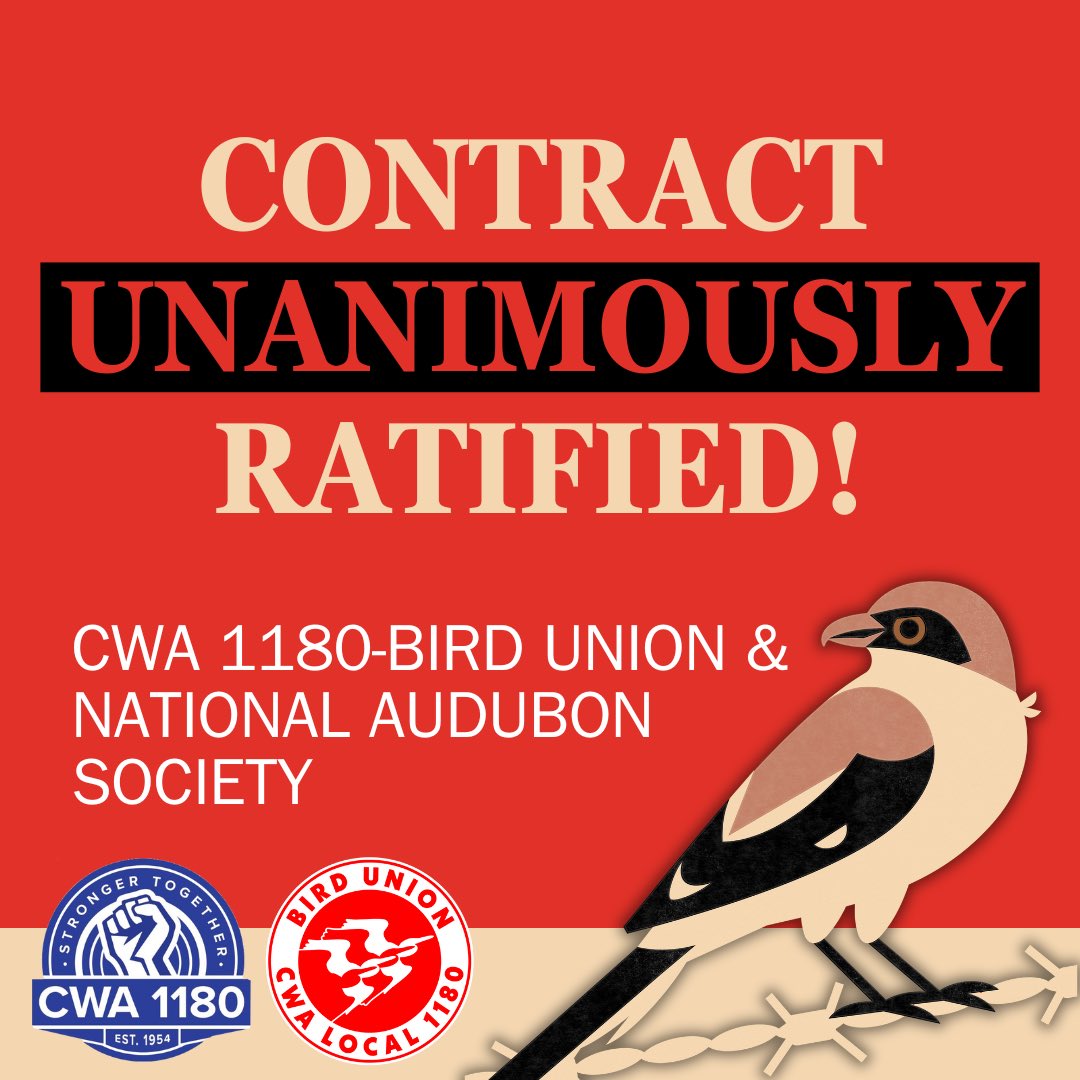 We are proud to announce that our membership voted UNANIMOUSLY to ratify a three-year contract, our union’s first.

More details to follow. We’re extremely grateful for all of the support you’ve shown us throughout the last 2.5 years of bargaining and escalations.