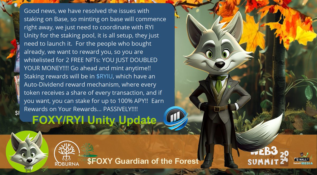 FoxySwapNet's tweet photo. TIME TO CALL IT A DAY, AND WHAT A GREAT DAY IT WAS!!
@RobuSnipe $FOXY #NFT #Meme #Crypto @RoburnaOfficial $RBA @ArborSwap_Defi #Snipers @RYI_Unity #unityonchain #cantstoptheunitytrain $RYIU #RYIunity #tweet2earn #BTC #BNB #ETH #SOL @GreenCatLabs @PlayWorld777 @GLOBPT_TOKEN @system7labs