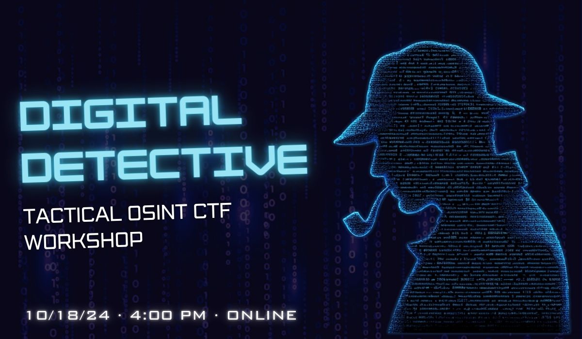 AngelinaTsuboi's tweet photo. Digital Detective: Tactical OSINT CTF Workshop 🔍

https://t.co/W4cqKLE03z https://t.co/rC3v82d1Km