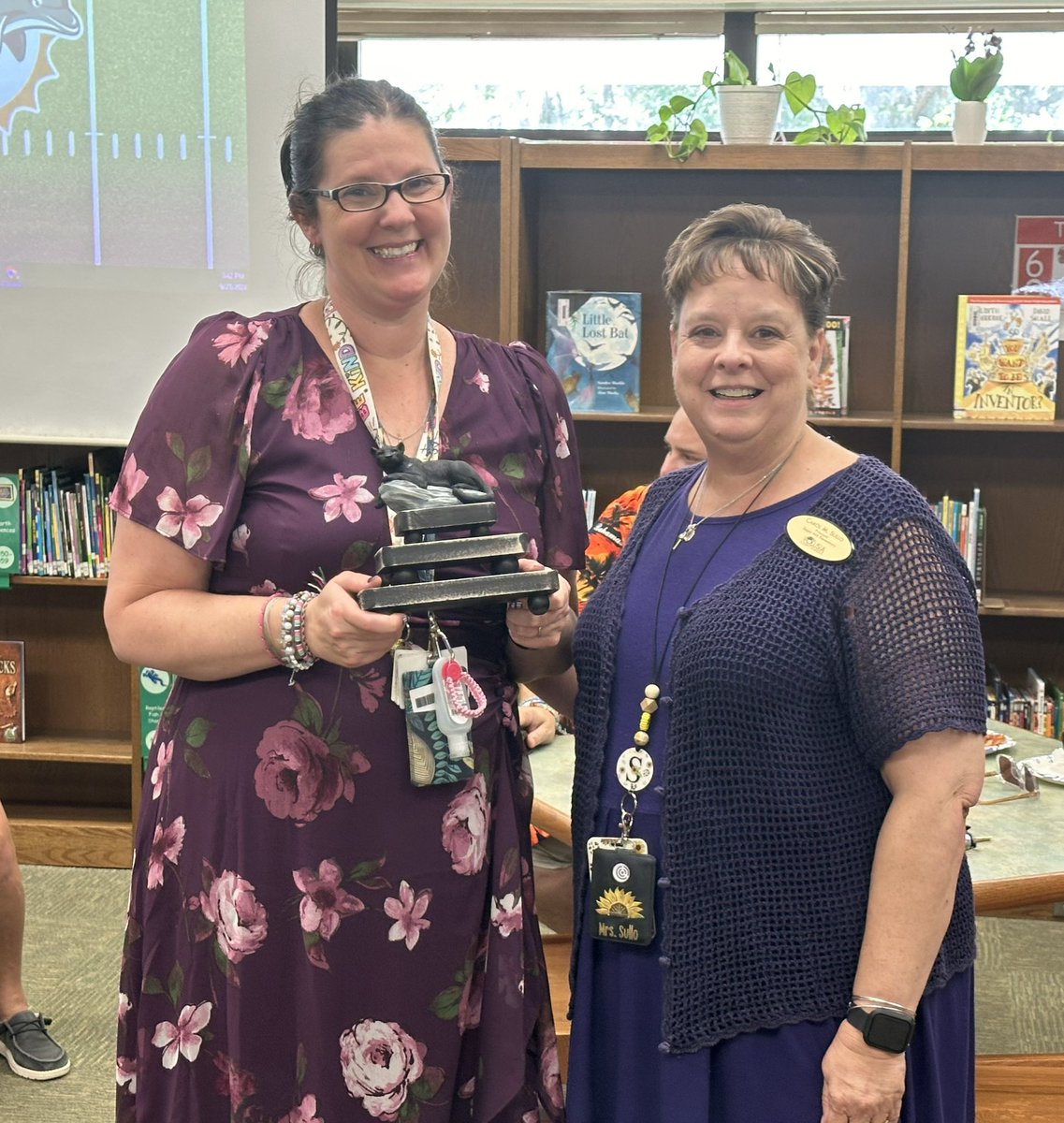Congratulations to our Teacher of the Year Julie Lettau who received the first Panther Pride Award of the year.  We can’t wait to see who will receive next month’s Panther Pride Award.  <a href="/sugarmillpride/">Sugar Mill</a> <a href="/JulieLettau/">Julie Lettau</a> <a href="/volusiaschools/">Volusia County Schools</a>
