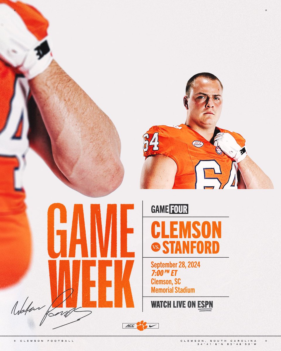 ClemsonFB's tweet photo. Another opportunity on deck. 🐅📈 https://t.co/ohAPtUq8P2