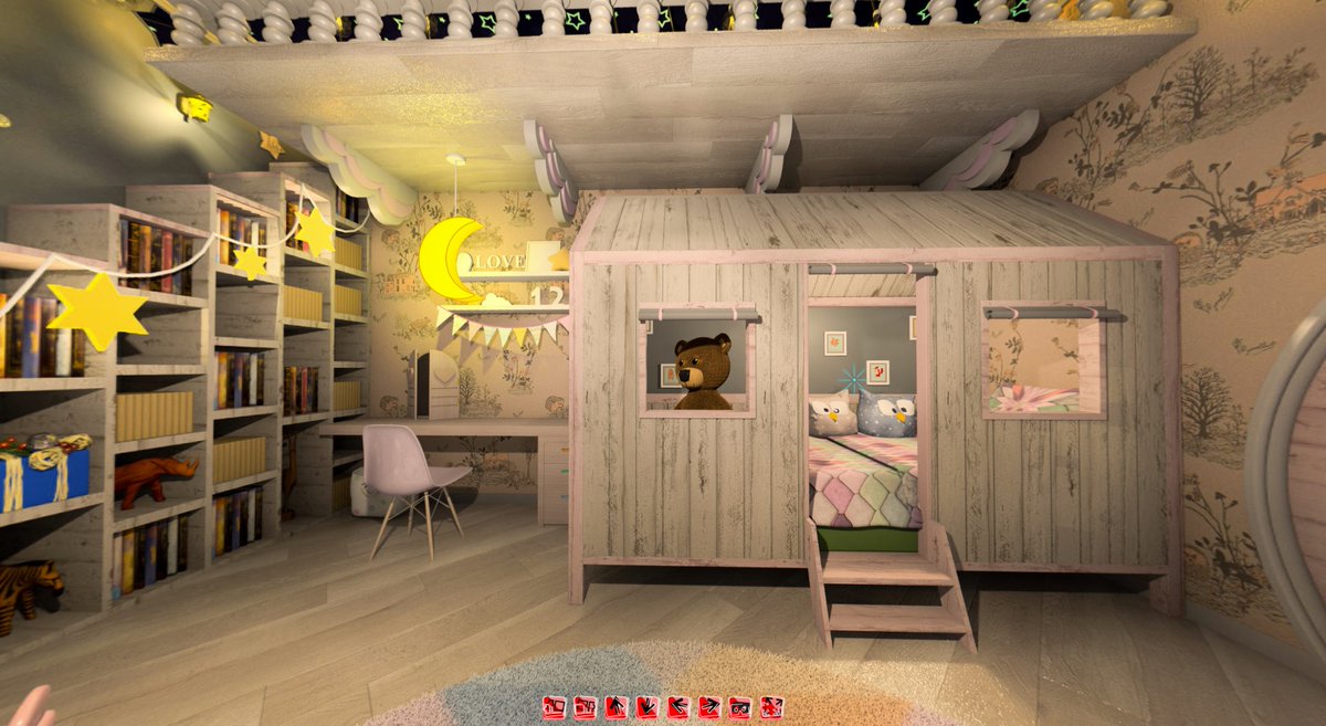 SherpaVR's tweet image. 【360°サンプル紹介】ふくろういっぱい！ゆめいっぱいの空間を子供目線で体験出来ちゃいます！

↓サンプルはコチラから
vr360pro.jp/vrsample/nurse…

最先端のVR/MR開発に携わりたい方募集：sherpa-recruit.jp

#360VR #パノラマ #子供部屋 #3dsmax #vray #VR #CG