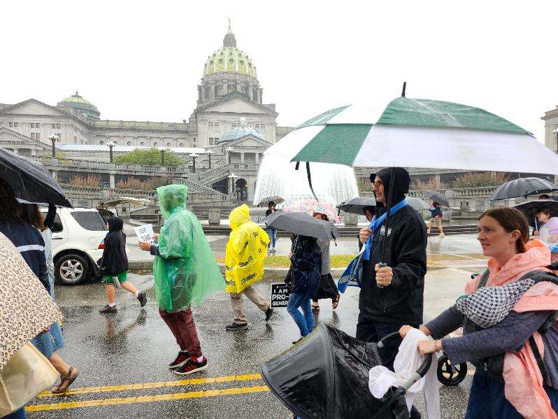 mpboj_pgh's tweet photo. A bus full of our parishioners traveled to a rainy Harrisburg today to take part in the Pennsylvania March for Life. #PaMarchForLife https://t.co/CyGvzxRI3r