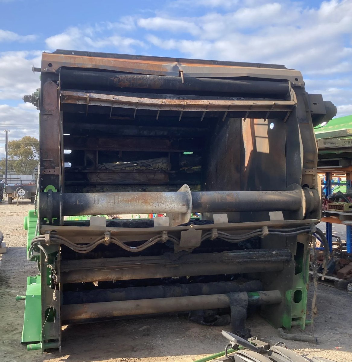 MMMachinery's tweet photo. While not immediately what springs to mind when you hear "the stripper has arrived"....Murray Mallee Machinery are excited to announce the arrival of this 2023 John Deere CS770 Cotton stripper for wrecking! With only 428 engine hours, IF 800/70-R38 and IF 580/80-R34 tyres, the... https://t.co/lmMKAojDUJ