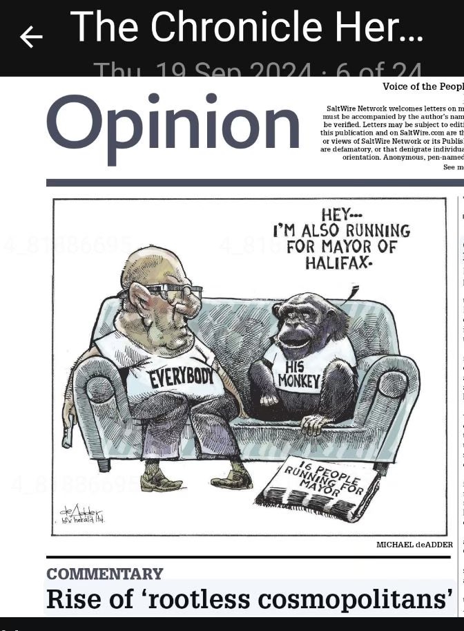 Do we not see how this can be a sensitive issue &amp; very problematic due to the historical &amp; ongoing use of animal imagery to demean &amp; dehumanize people? Such depictions can carry offensive connotations &amp; evoke painful stereotypes even if the intent isn’t explicitly racist. Wow Hfx