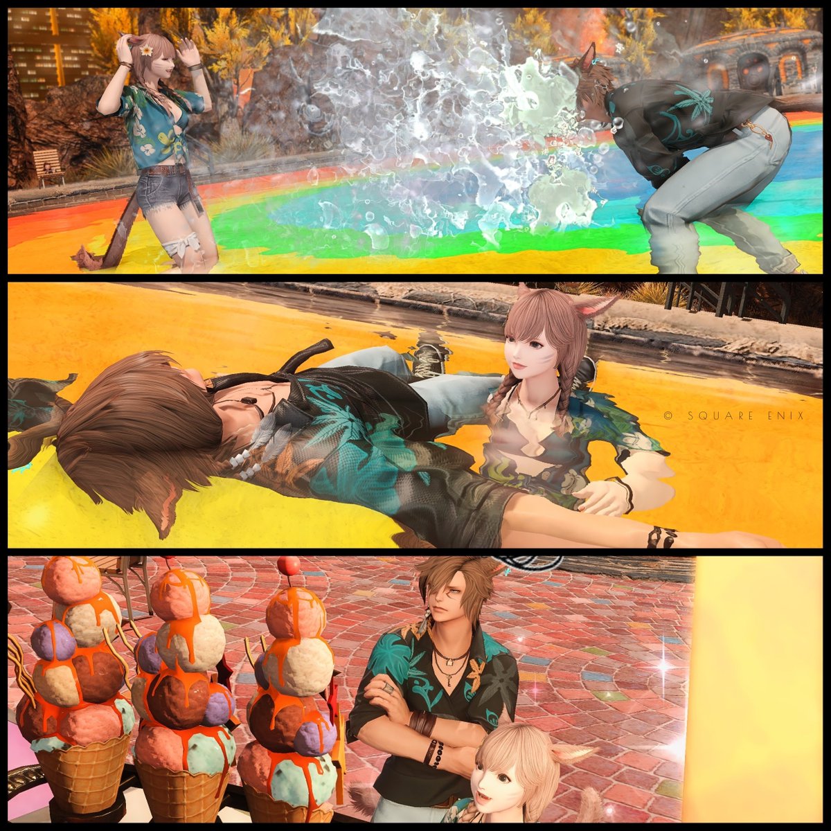 フレさんとSSを撮りに行きましたー😊最近はストーリー進めてばっかりで全然撮ってなかったのでいい気分転換になりましたーありがとう！

#ミコッテ #おはミコ